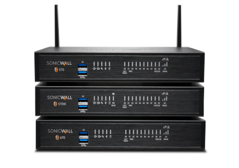 SonicWall TZ670 Firewall throughput 5Gbps, 8x1GbE, 2x10GbE, Redundant power supply