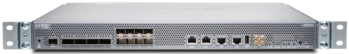 MX204 Ultra-high 10GbE/100GbE density in a compact, space- and power-optimized form factor.